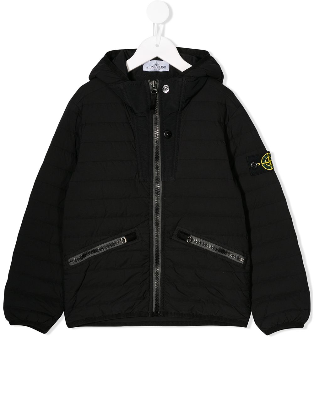 фото Stone island junior дутый дождевик с капюшоном