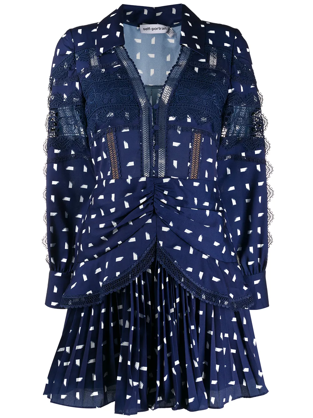 Self Portrait Abstract Print Short Dress Farfetch