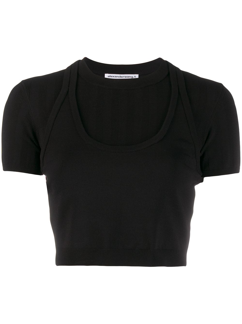 фото T By Alexander Wang двухслойная укороченная футболка