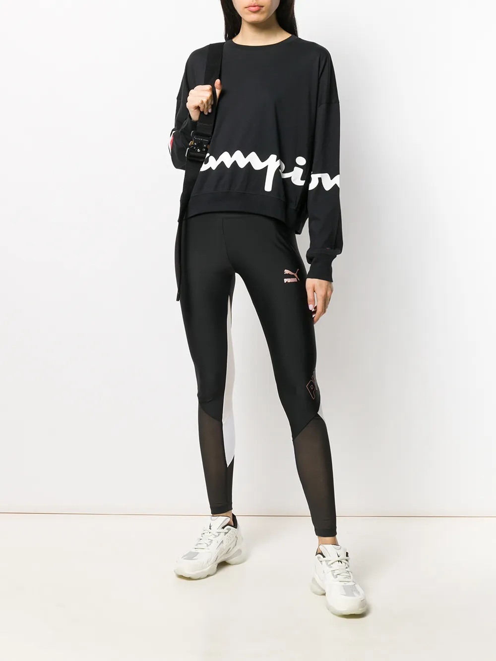  Puma Xtg Sheer Panel Leggings - Black 