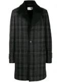 Saint Laurent checked wool coat - Black