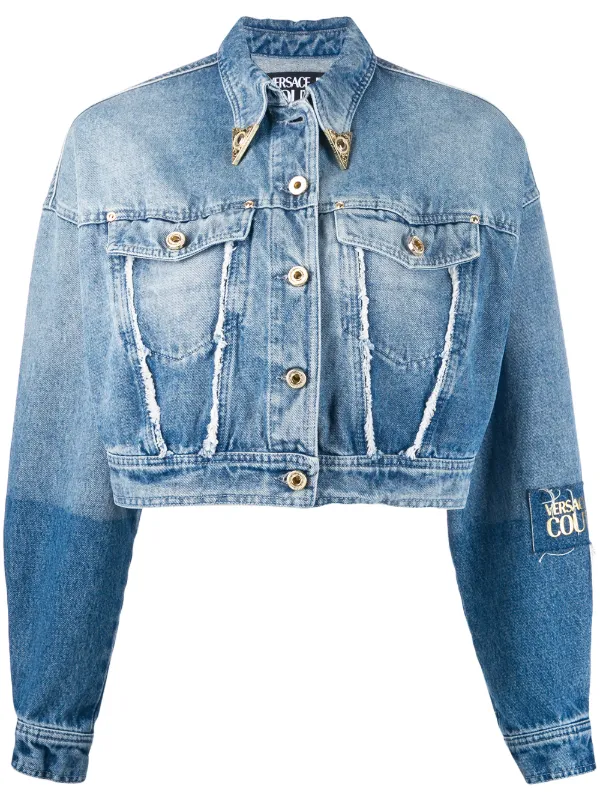versace cropped denim jacket