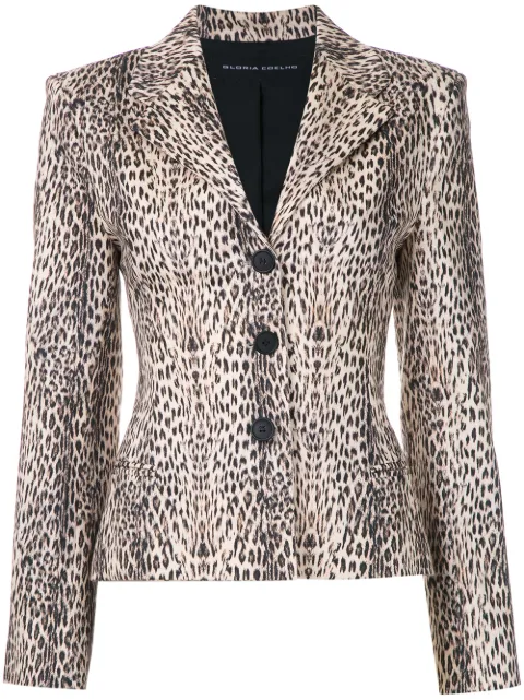 GLORIA COELHO LEOPARD PRINT BLAZER