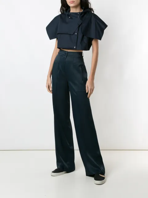 GLORIA COELHO DOUBLE BREASTED CROP COAT