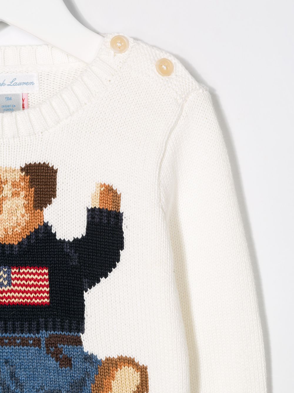 Shop Ralph Lauren Bear Embroidered Jumper In White