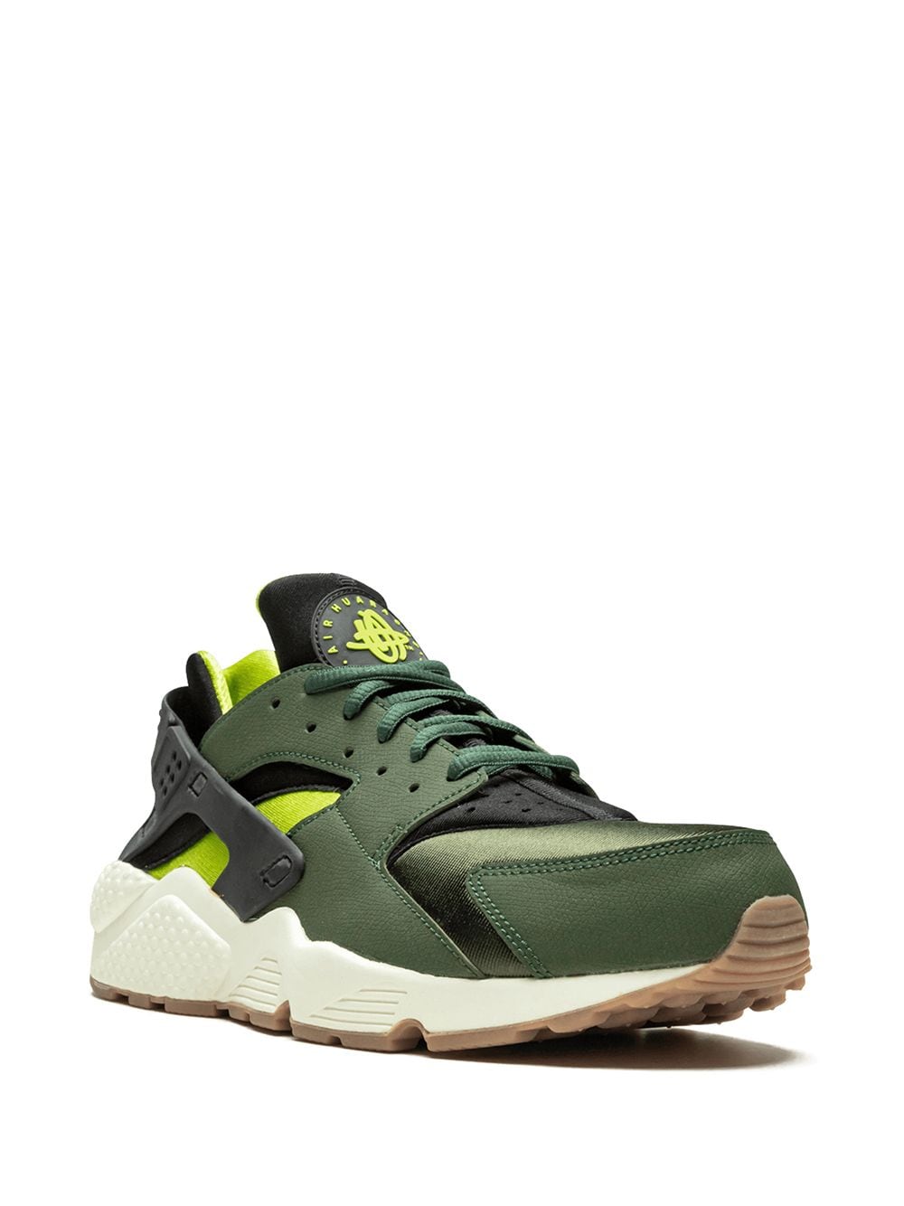 olive green and white huaraches