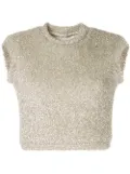 Bambah metallic knitted crop top - Silver