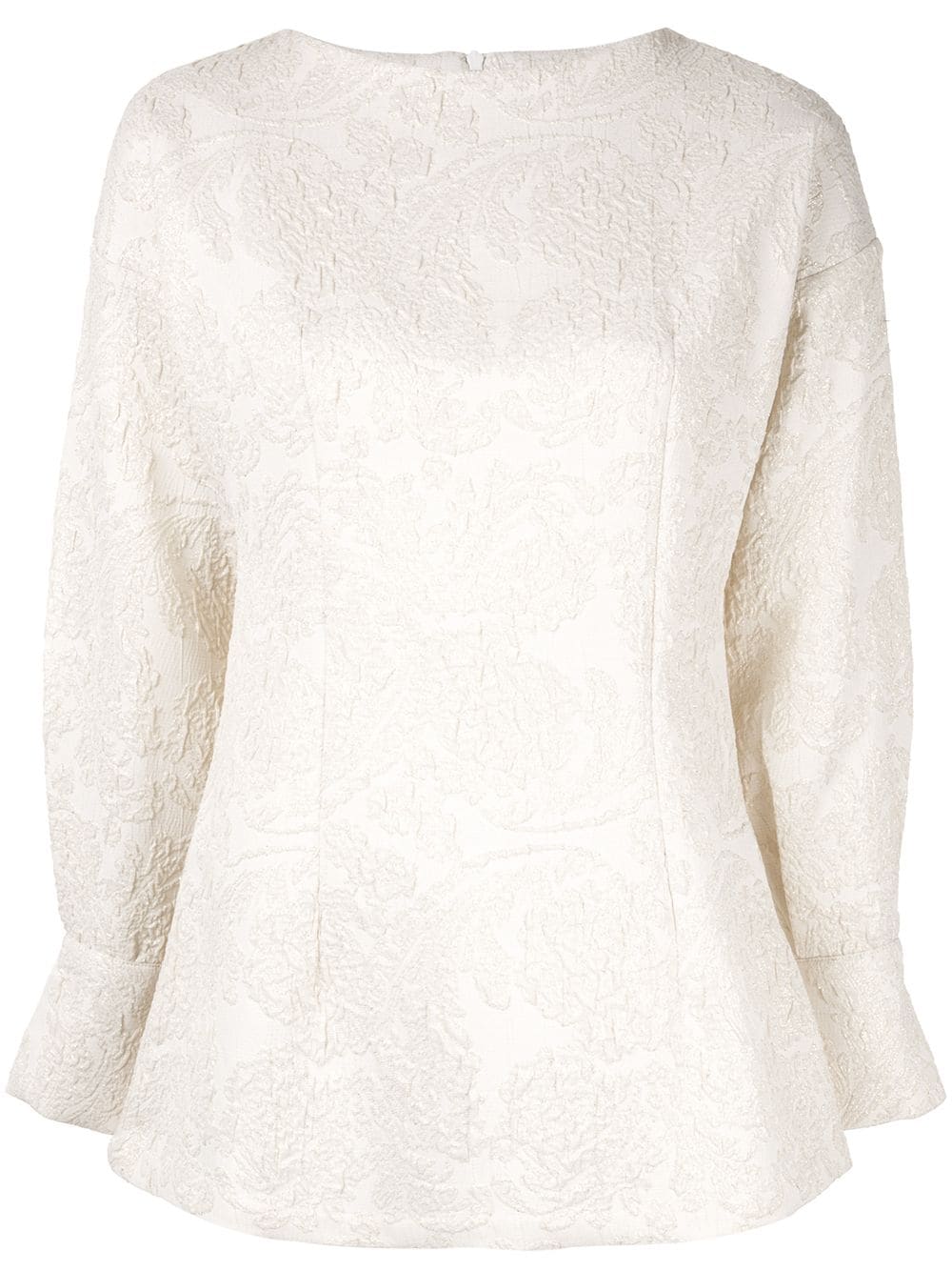 Shop Bambah Long-sleeved Patterned Top In White