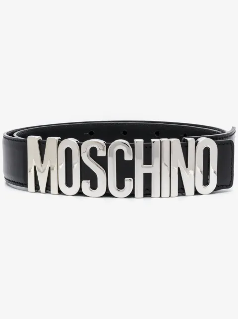 Moschino logo plaque belt