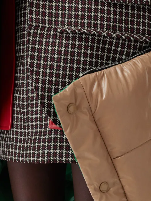 BURBERRY TARTAN DRY WOOL TAILORED JACKET WITH DETACHABLE GILET