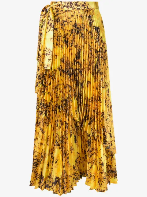 Richard Quinn floral pleated skirt