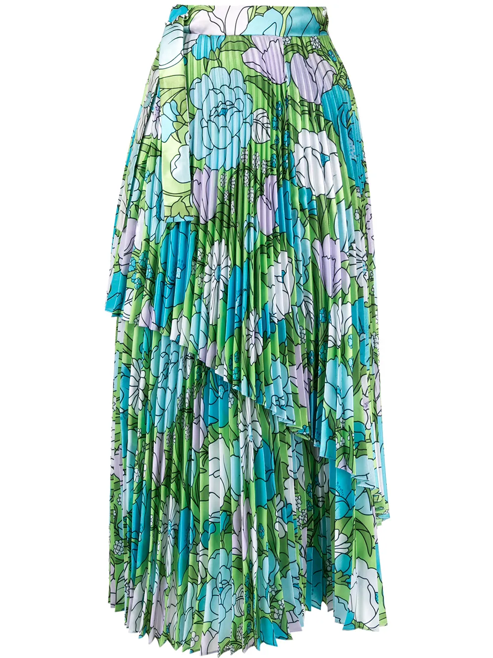 Richard Quinn floral pleated skirt | Blue | Image 1