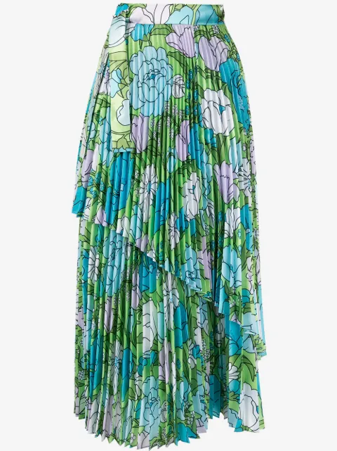 Richard Quinn floral pleated skirt