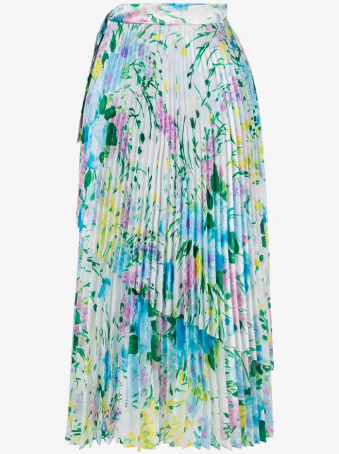 Richard Quinn floral pleated skirt