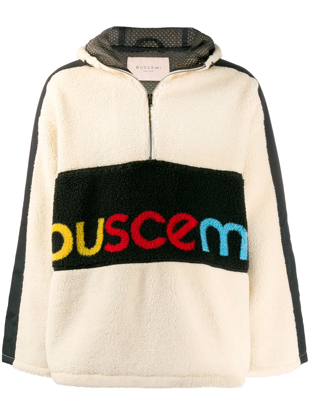 Buscemi Logo Printed Shearling Sweatshirt Farfetch