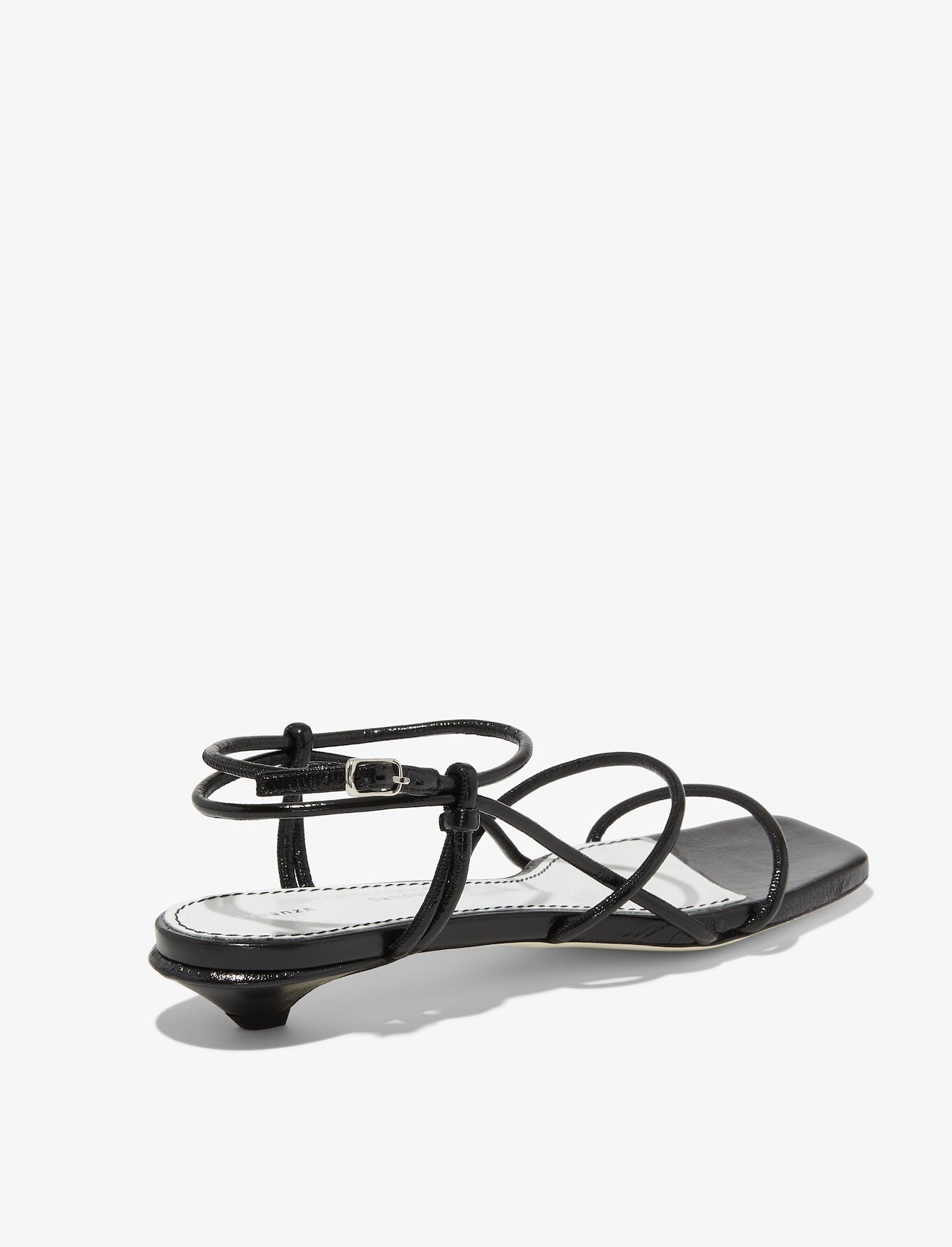 Strappy Low Kitten Heel Sandals in black | Proenza Schouler