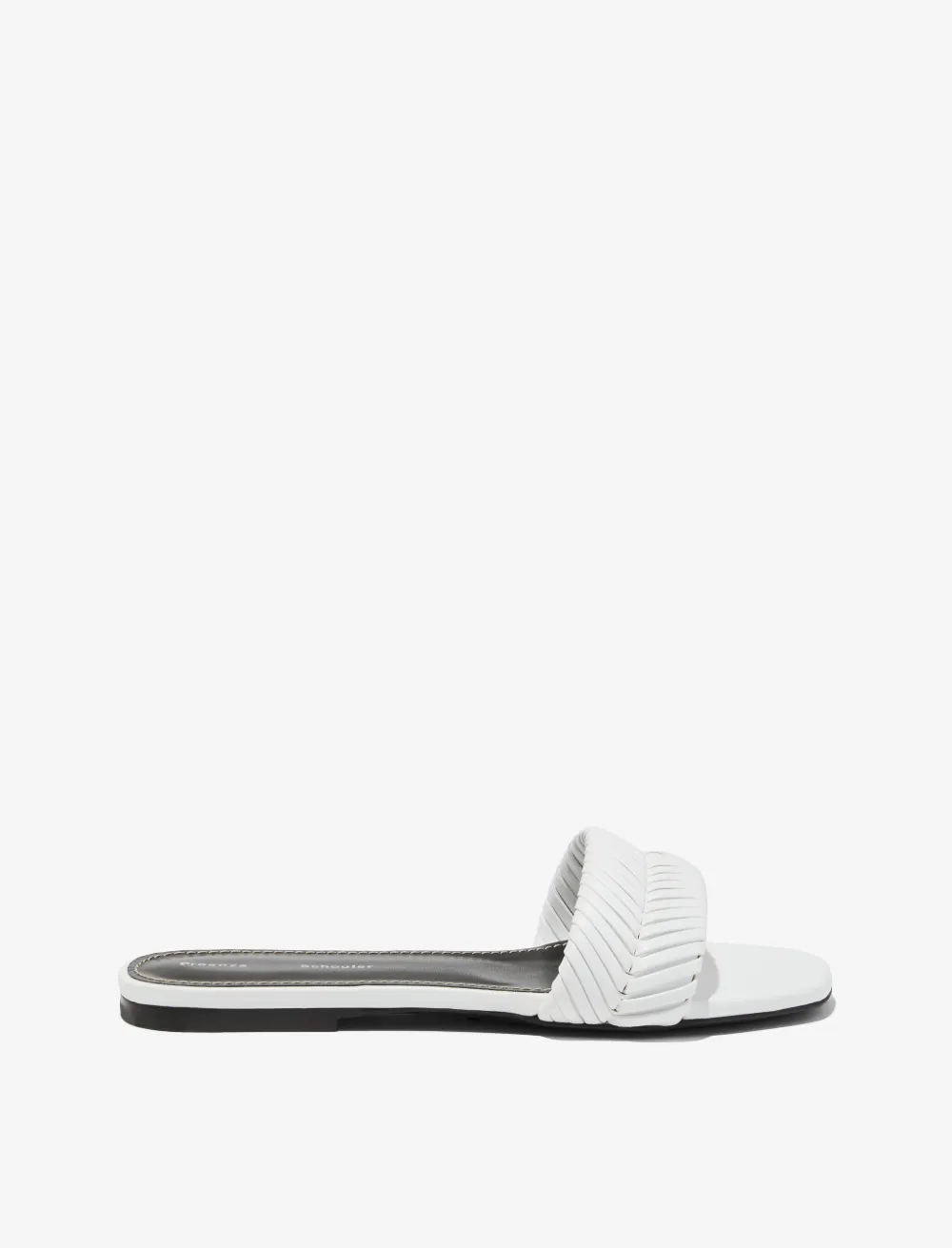 Image of Proenza Schouler Braided Leather Flat Sandals white