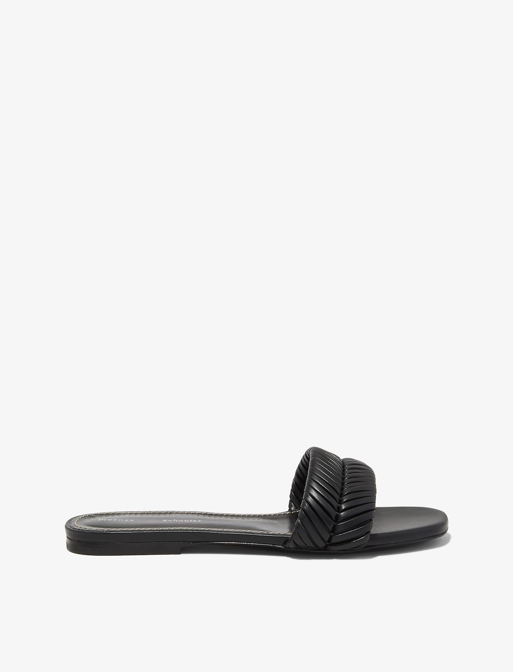 Image of Proenza Schouler Braided Leather Flat Sandals black