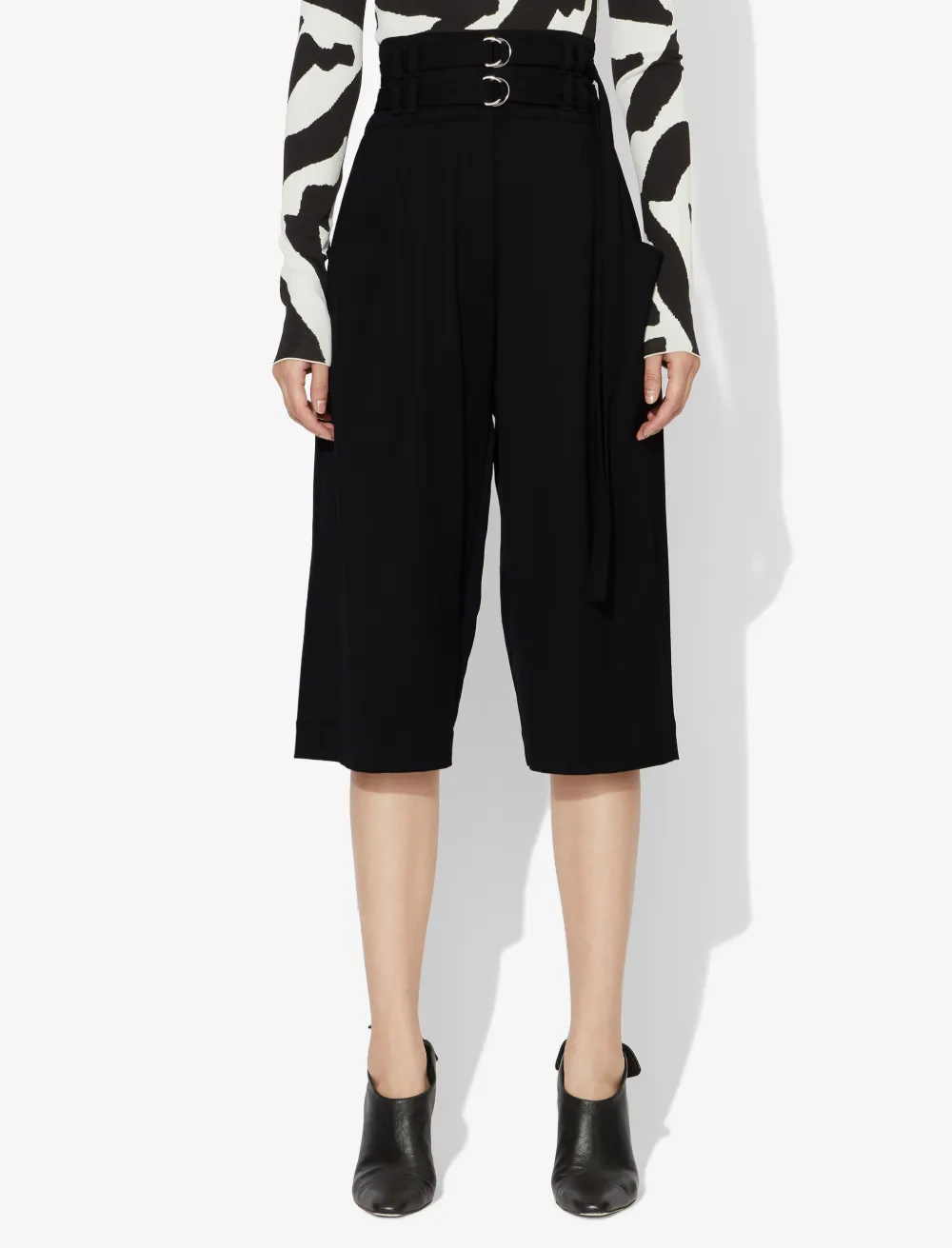 Image of Proenza Schouler Wool Cropped Culottes black