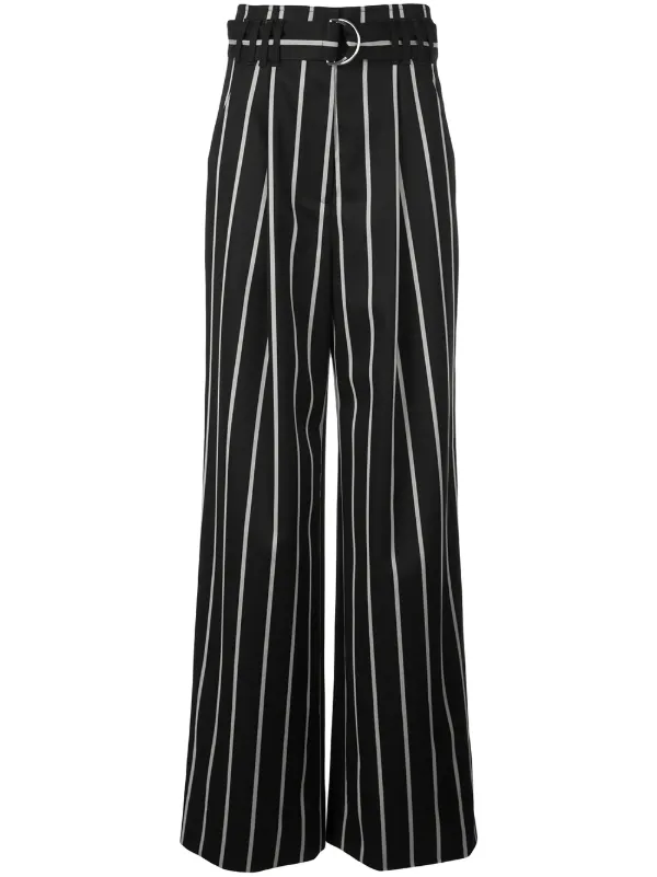 belted striped pants