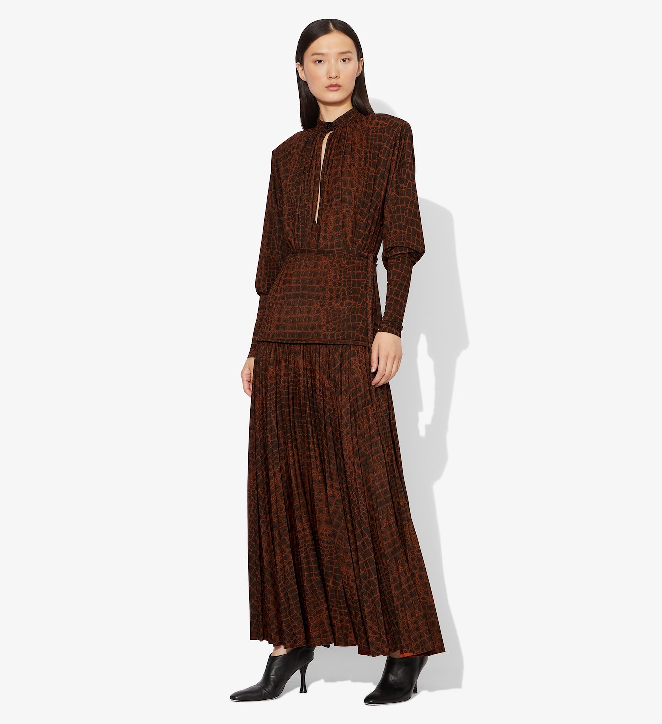 Croc Print Matte Jersey Skirt