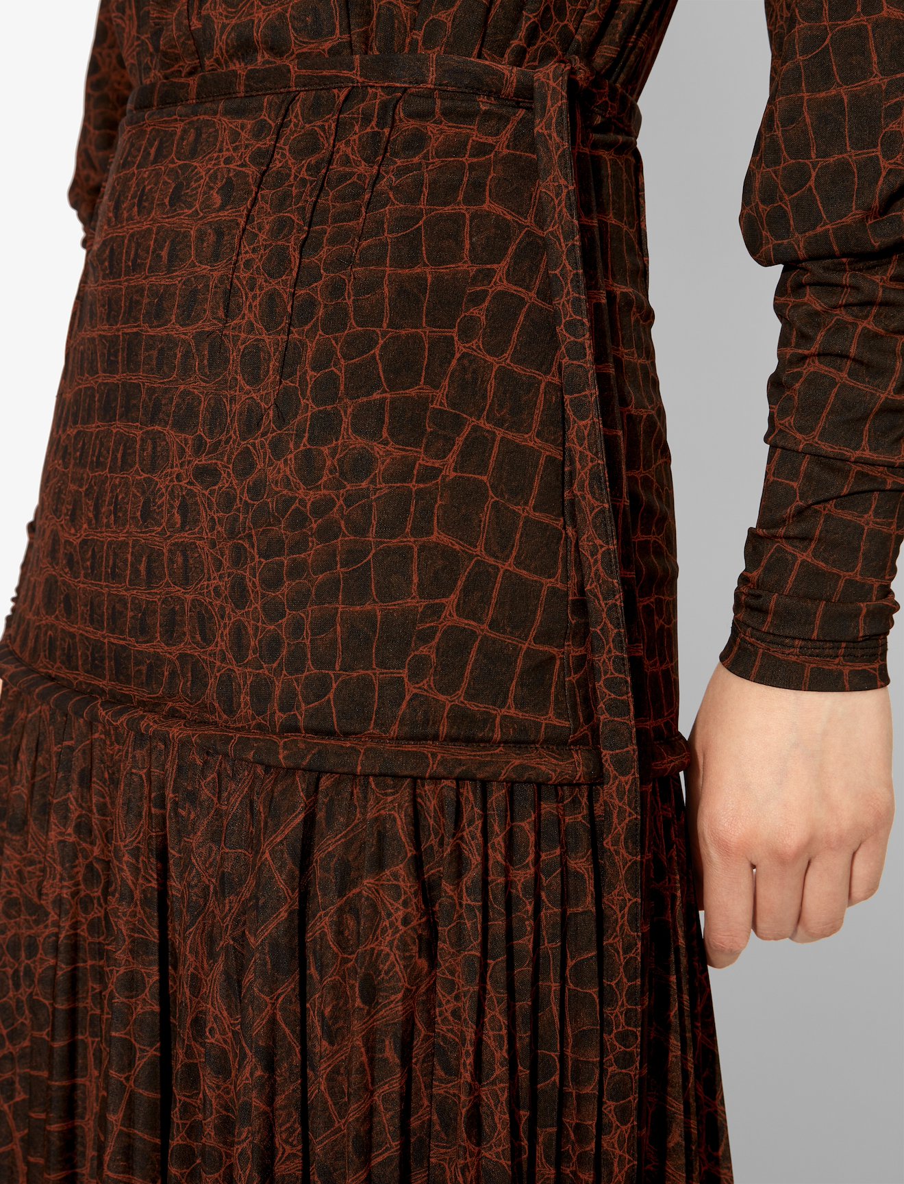 Croc Print Matte Jersey Skirt #3