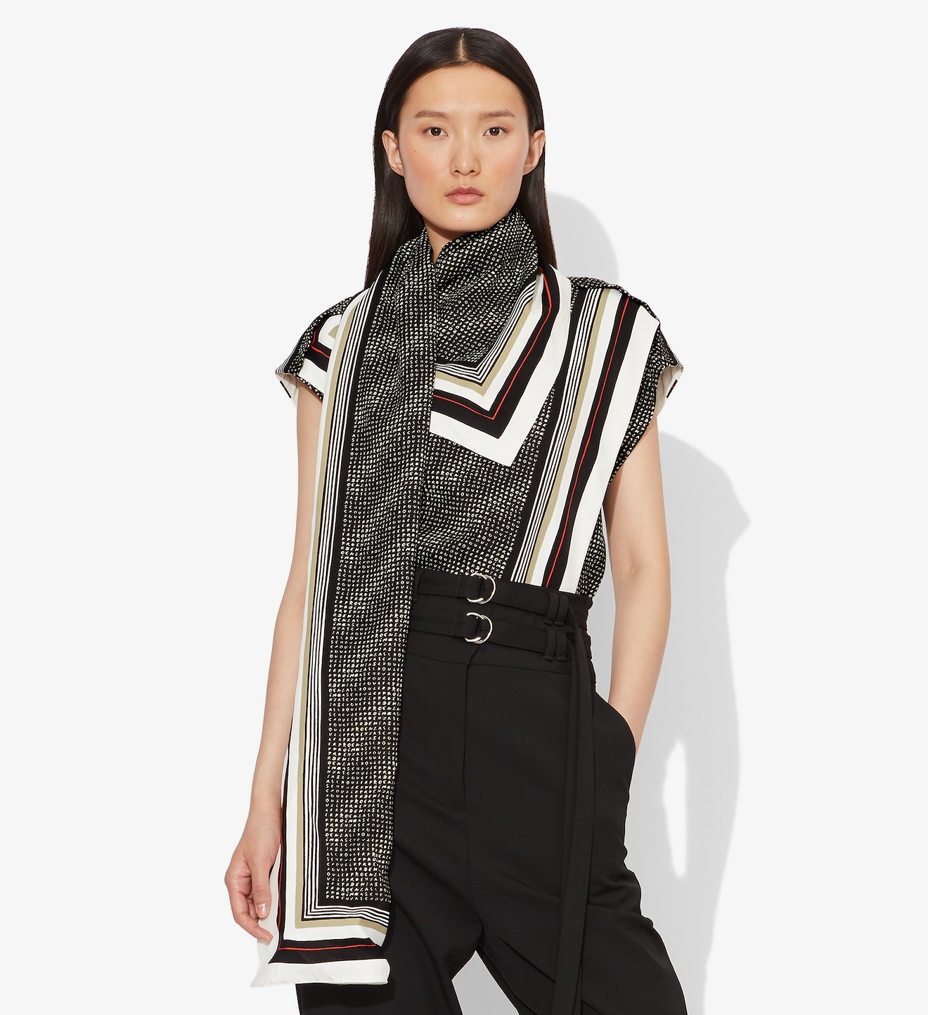 Logo Print Scarf Top