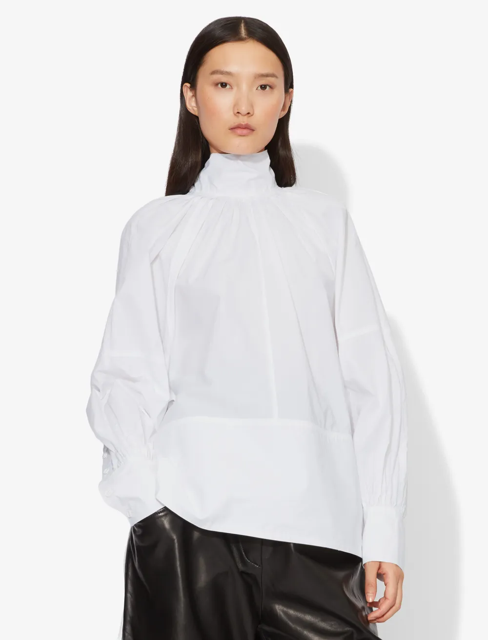 Image of Proenza Schouler Crisp Cotton Turtleneck Top white