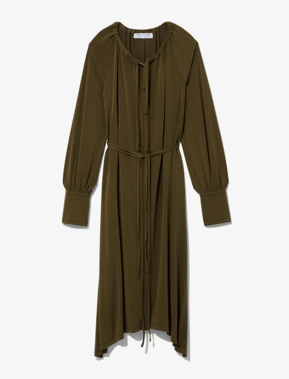 Image of Proenza Schouler White Label Matte Jersey Long Sleeve Dress moss/green S