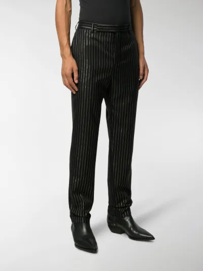 Saint Laurent metallic-pinstripe 