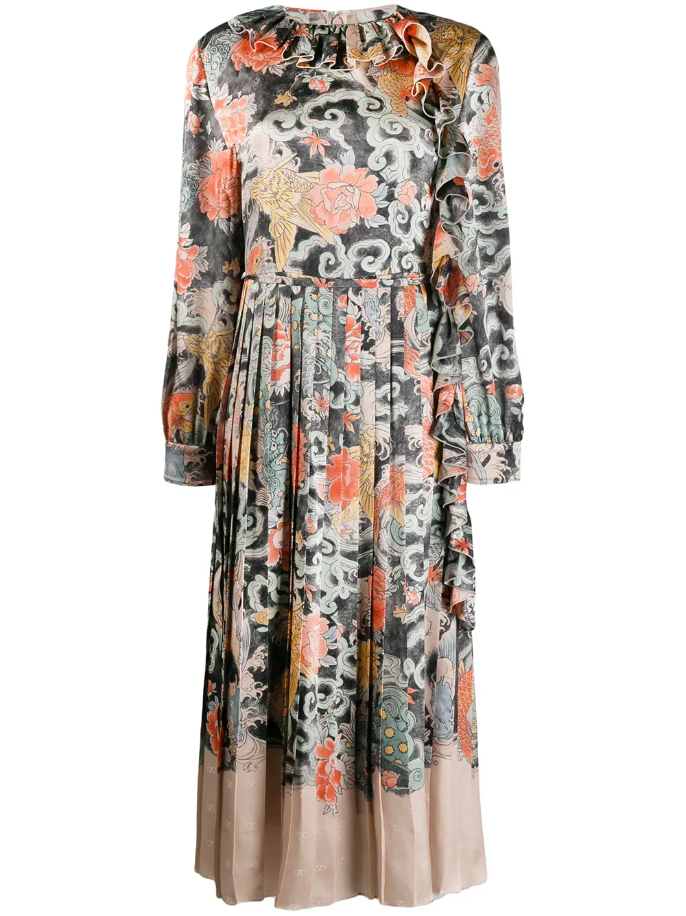 Valentino Garavani Jurk met oriëntaalse print Beige