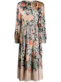 Valentino Garavani oriental print satin dress - Neutrals