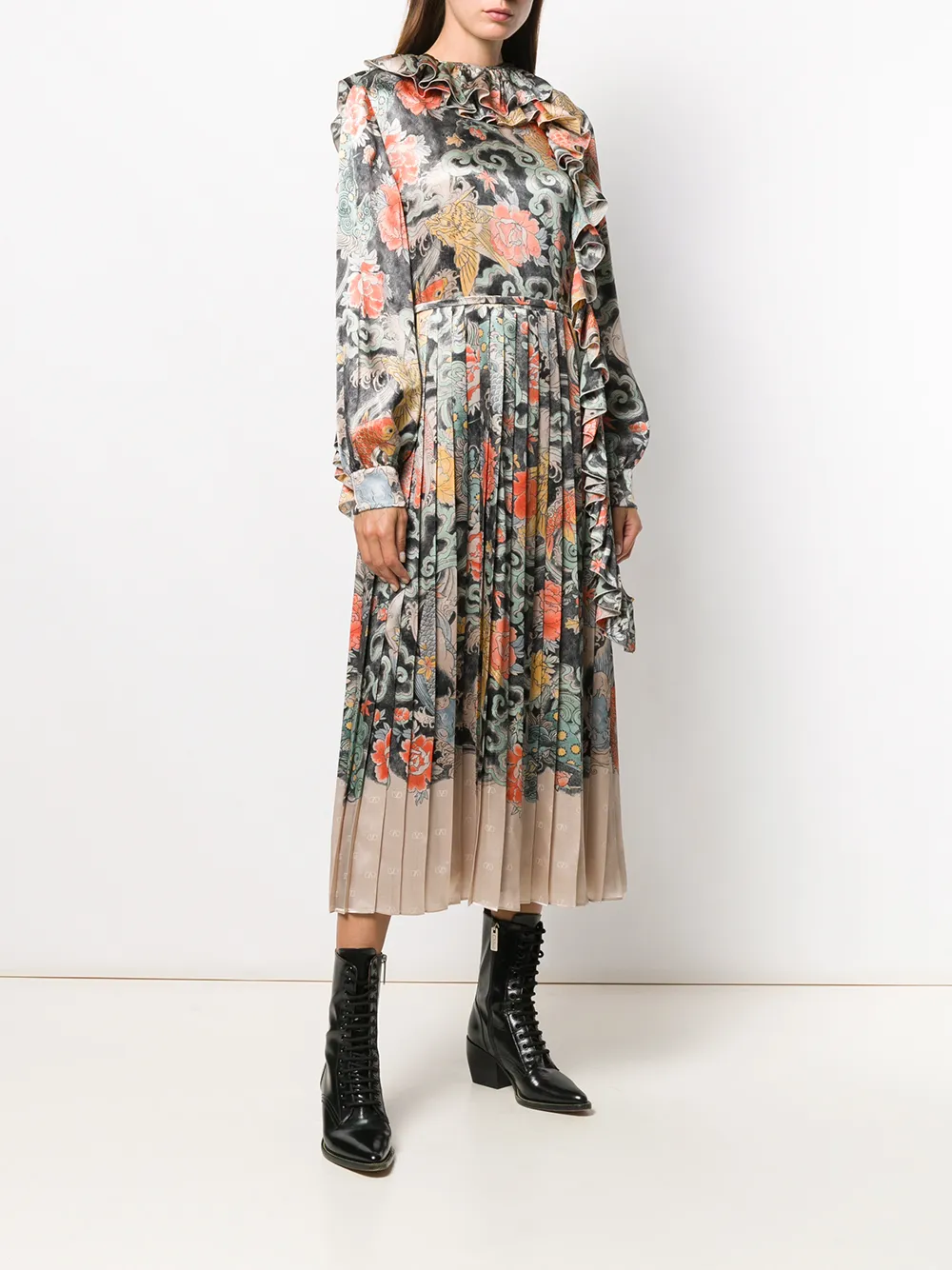 Valentino Garavani Jurk met oriëntaalse print Beige