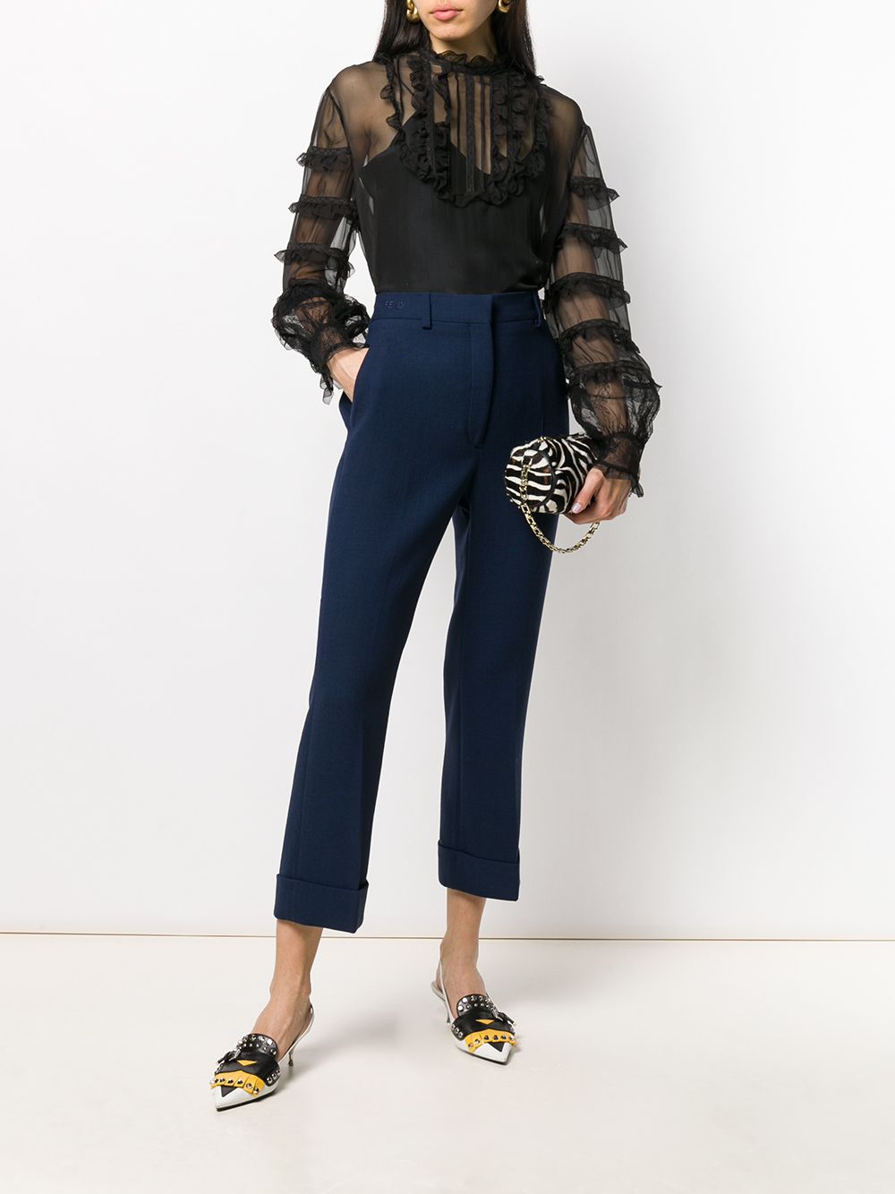 Valentino Garavani Doorzichtige blouse - Zwart