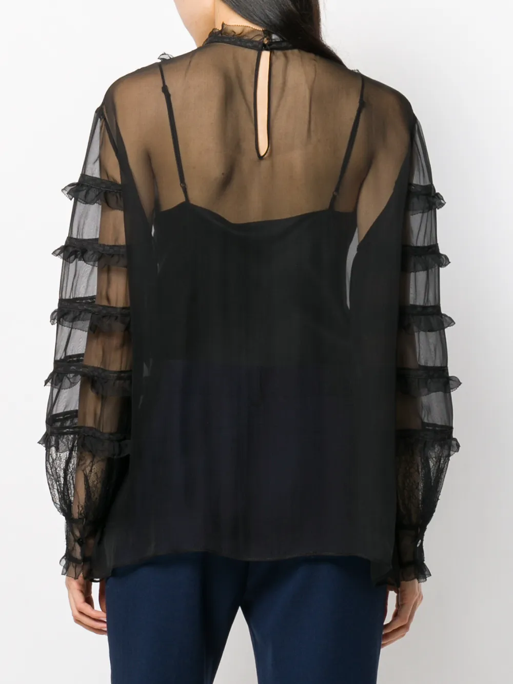 Valentino Garavani Doorzichtige blouse Zwart