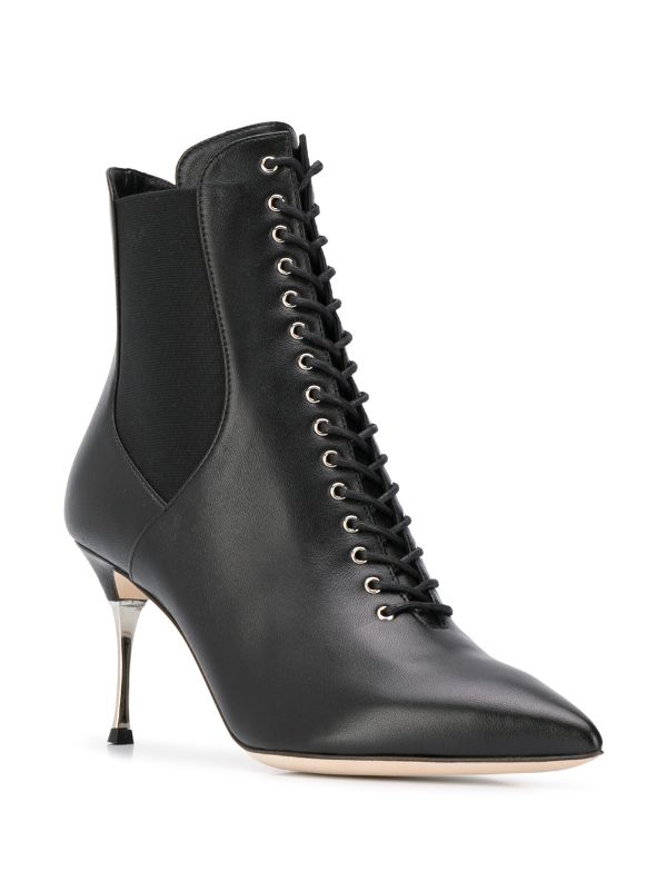 sergio rossi lace up booties