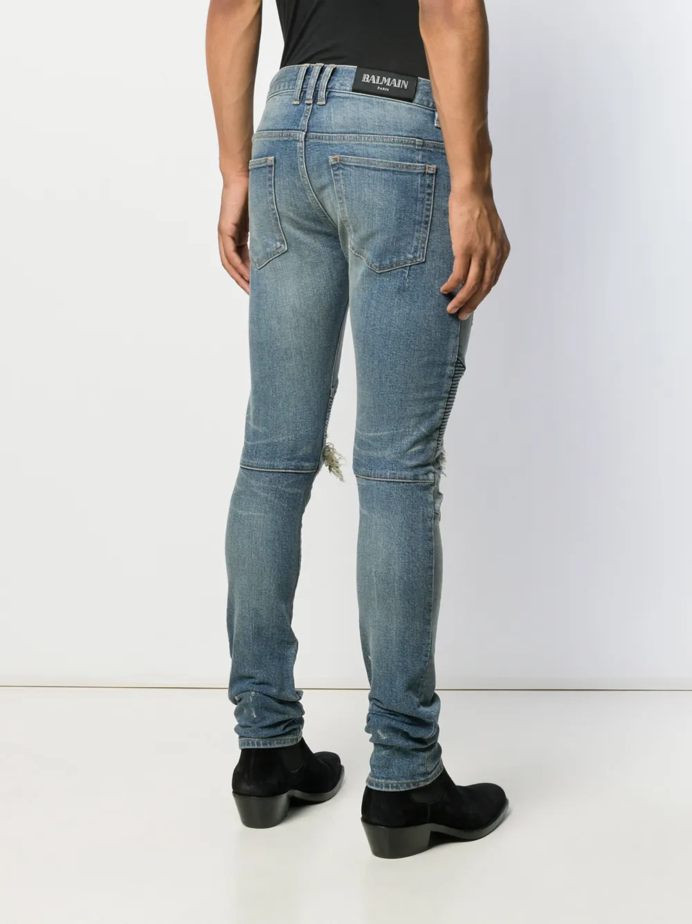 Balmain Gescheurde jeans Blauw