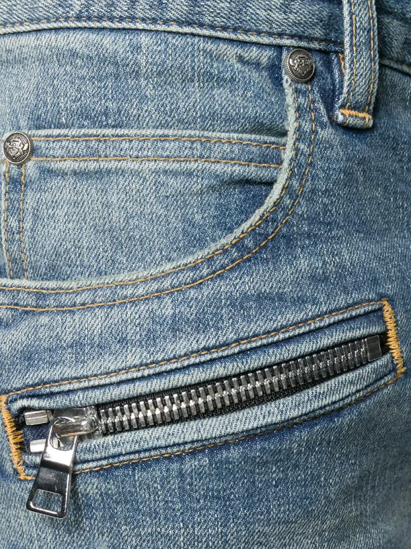 Balmain slim-fit Ripped Jeans | Blue | FARFETCH