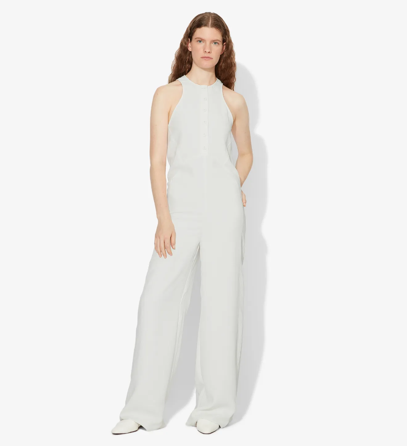 Sleeveless Jumpsuit in white | Proenza 