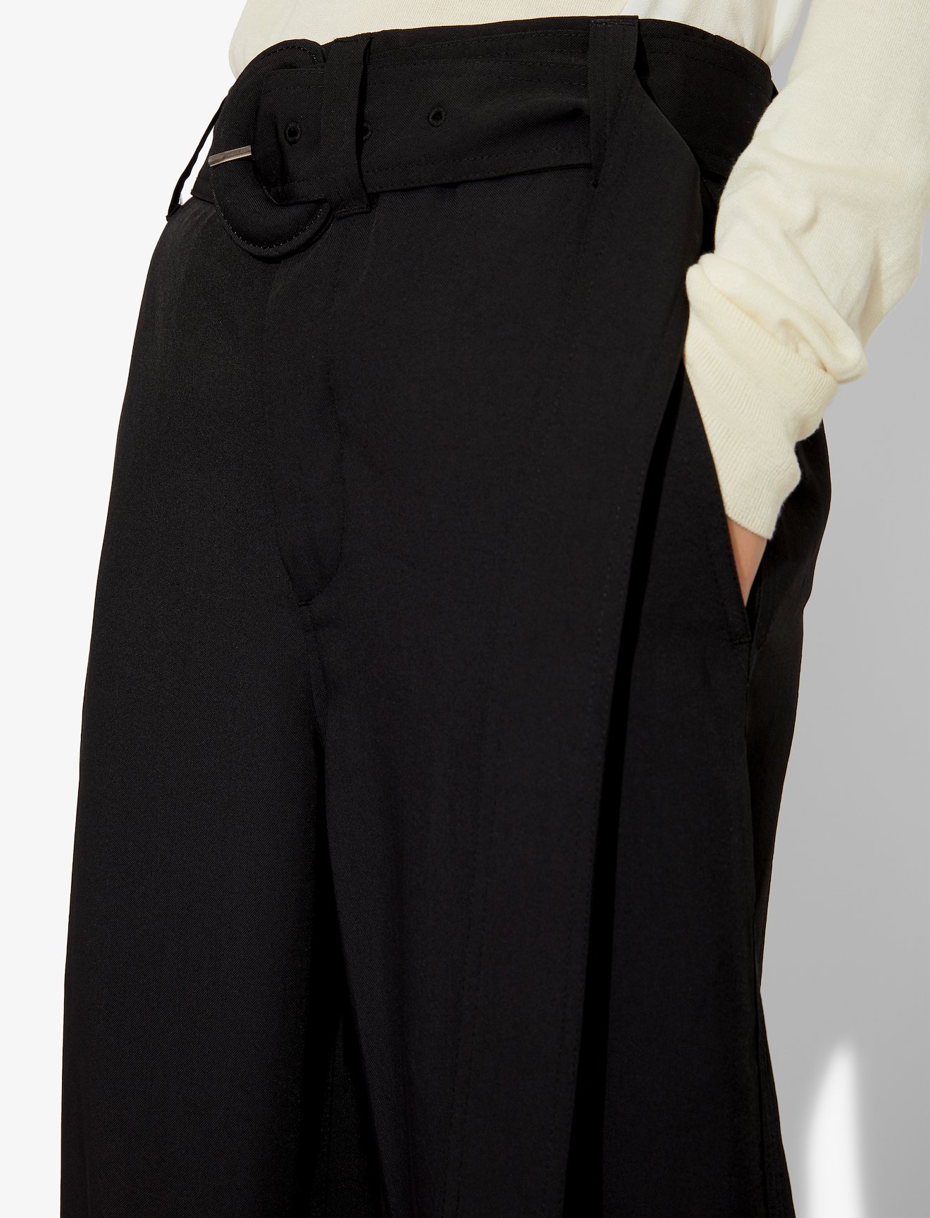 Rumpled Pique Belted Pants #3