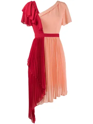 lola three tone pleated dress