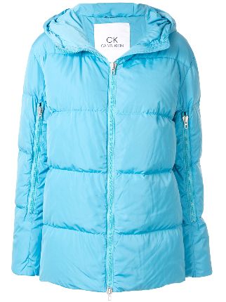 calvin klein oversized hooded puffer coat