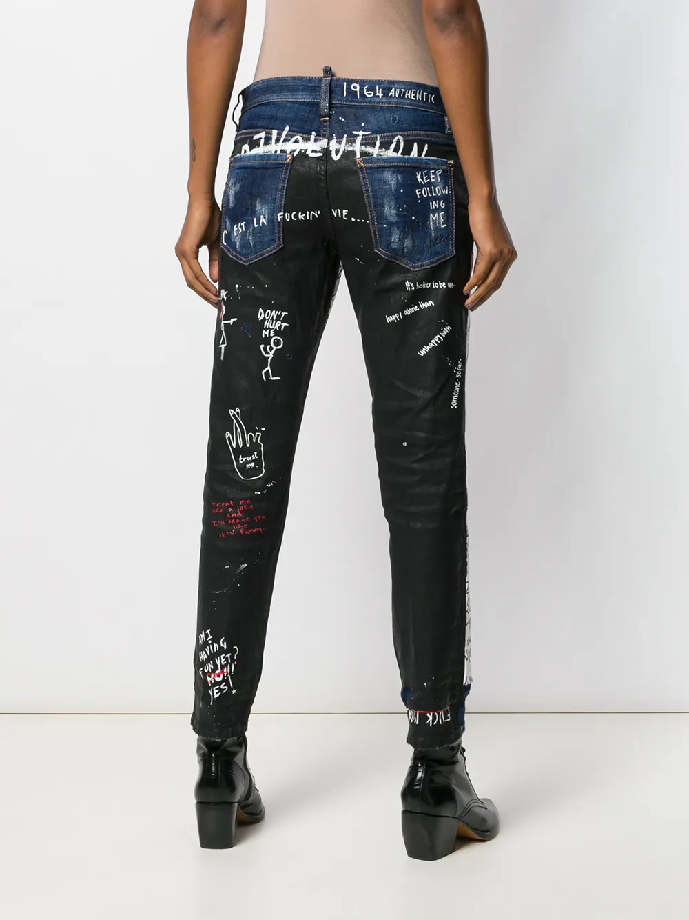 DSQUARED2 Jeans met handschrift print Blauw
