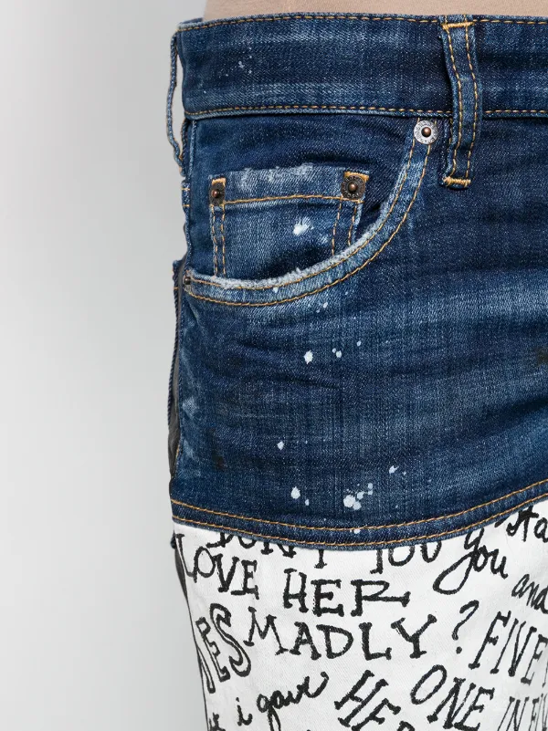 DSQUARED2 Handwriting Print Jeans | Blue | FARFETCH