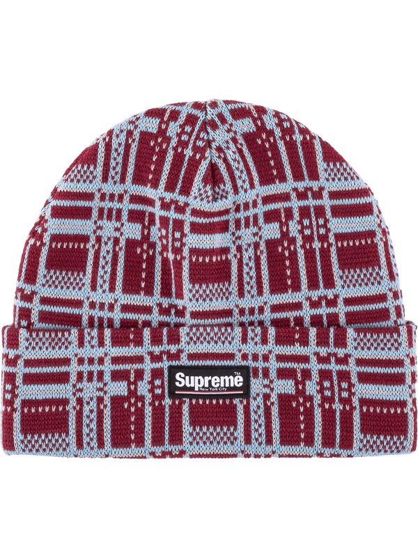 supreme plaid beanie