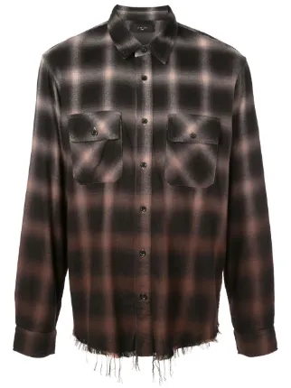 amiri ombre plaid shirt