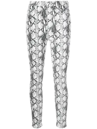 white snakeskin jeans