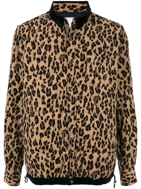 Click to view more detailed imagery on our partner's website Sacai Leopard Print Shirt In 651 Beige