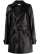 الصورة 1 من Saint Laurent معطف جلد بصفي أزرار