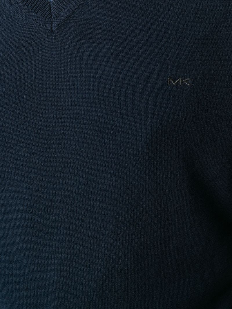 Shop Michael Kors V-neck Sweatshirt In Blue